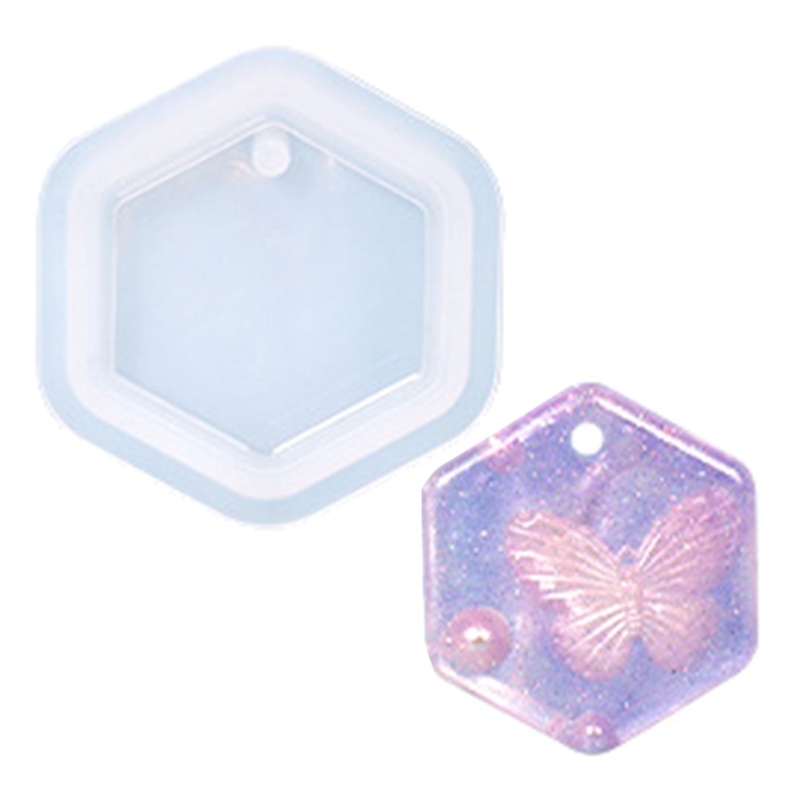 Khuôn Silicone Làm Mặt Dây Chuyền / Móc Khóa Hình Lục Giác / Ngôi Sao / Trái Tim