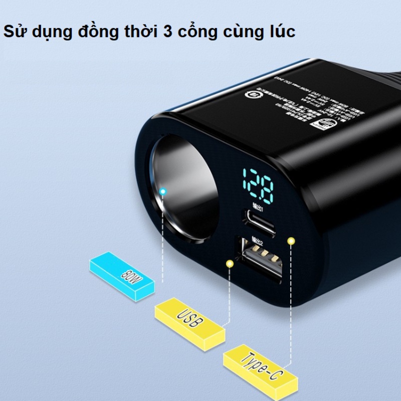 Bộ chia tẩu sạc cao cấp thương hiệu Philips DLP4103B/93, DLP4102B/93 - Hàng Chính Hãng