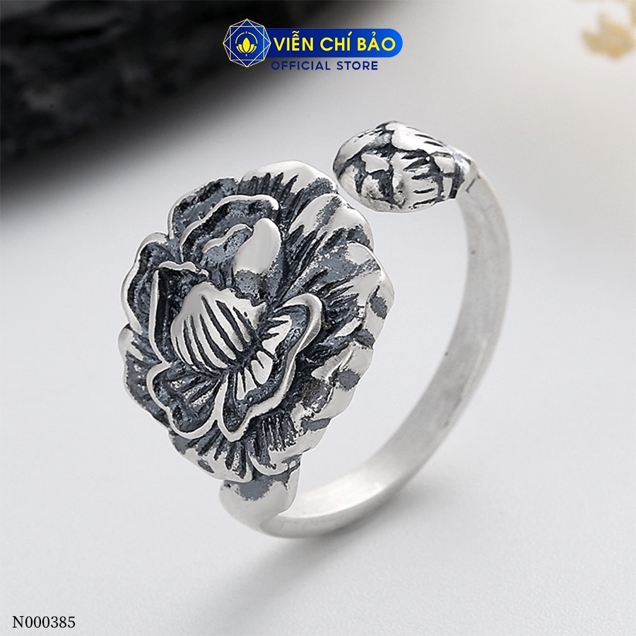 Nhẫn bạc nữ hoa sen bản lớn chất liệu bạc 925 thời trang phụ kiện trang sức Viễn Chí Bảo N000385
