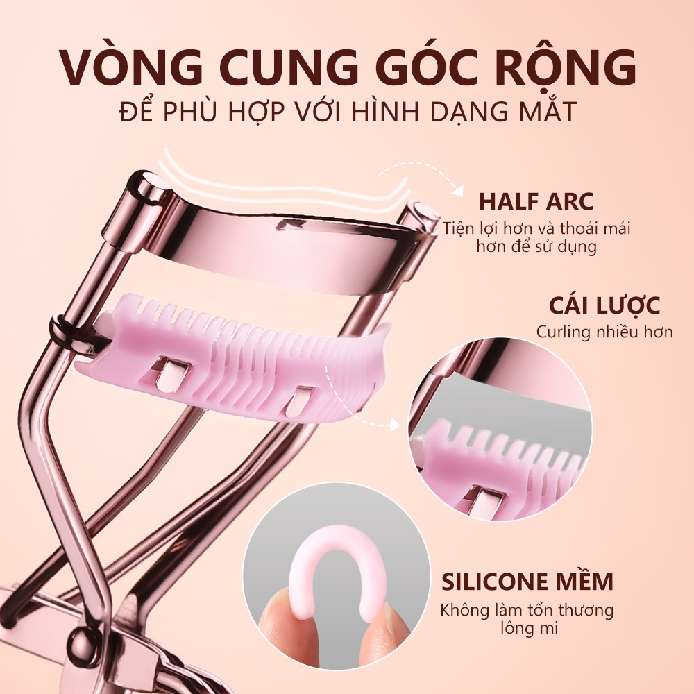 Dụng cụ bấm cong lông mi O.TWO.O phù hợp với hình dạng mắt trang điểm tiện lợi