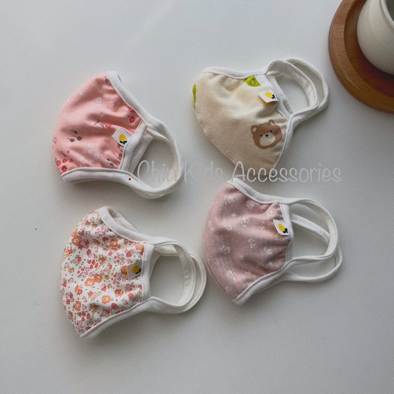 Khẩu trang Cotton Hàn hai lớp hoa nhí cho bé sơ sinh