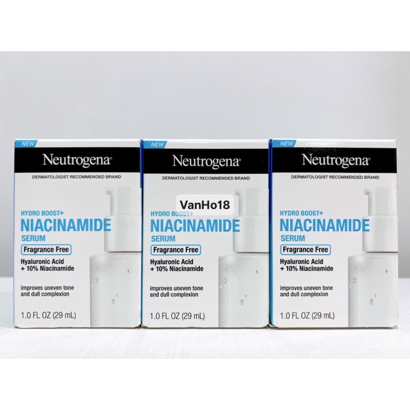 SERUM cải thiện và làm sáng đều màu da Neutrogena Hydro Boost Hyaluronic Acid + 10% NIACINAMIDE