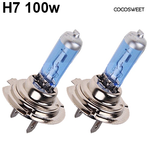 Set 2 Bóng Đèn Pha Xenon Halogen H1 / H4 / H7 55W / 100W 12V 5000K Ánh Sáng Trắng