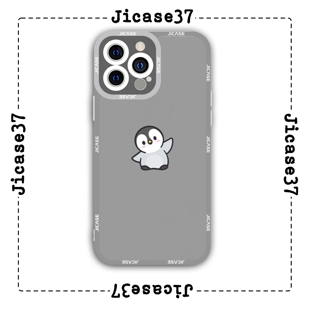 Ốp lưng iphone cạnh vuông Jicase chim cánh cụt đáng yêu 6plus/6s/6splus/7/7plus/8/8plus/x/xs/11/12/pro/max/plus/promax