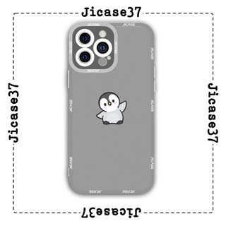Ốp lưng iphone và samsung xiaomi oppo cạnh vuông Jicase chim cánh cụt đáng yêu 