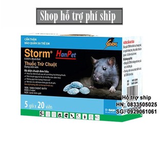 Hỗ trợ Ship- Thuốc diệt chuột Storm Hanpet 0.005% (5 gói x 20 viên) diệt chuột sinh học