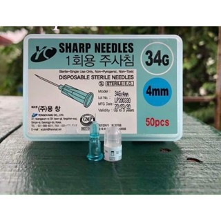 Đầu Kim 34G Xanh Sharp Hàn Quốc Tiêm Meso, Tiêm Căng Bóng Da