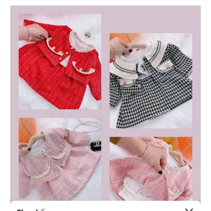 Sét váy dạ cho bé gái