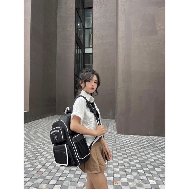 Balo BAMA BORDER Backpack Balo Bama Đi Học Đi Chơi Ulzzang Unisex - Bánh Mì Store Balo VNXK
