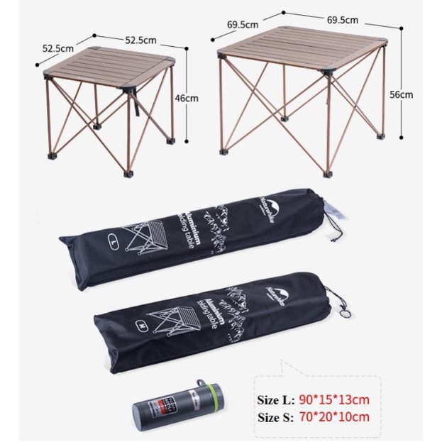 Bàn nhôm dã ngoại gấp gọn Naturehike NH16Z016-S / NH16Z016-L