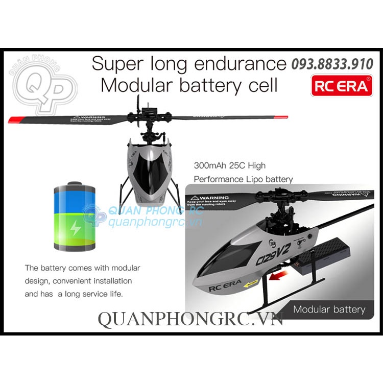Máy Bay Trực Thăng C129 V2 4CH 6 Axis Gyro Flybarless 2.4Ghz RC Helicopter With 3D Rollover RTF