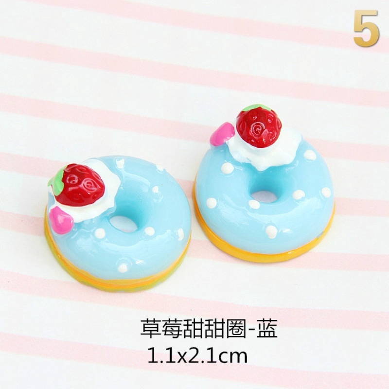 Set 10 Bánh Donut Bằng Resin Dễ Thương Dùng Trang Trí Sổ Tay