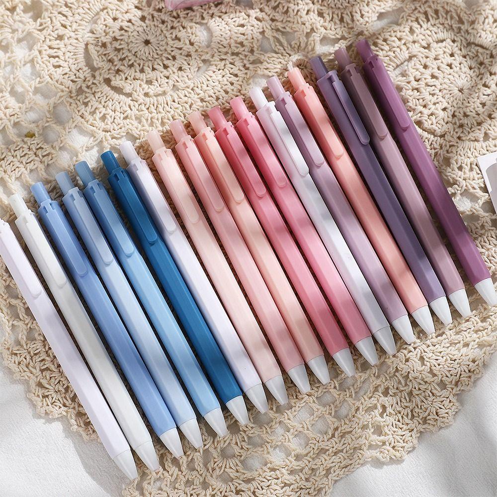 Hoạt Hình Bút Bi Bộ Nhựa Mực Đen Morandi Màu Sáng Tạo Văn Phòng Phẩm Chữ Ký Bút