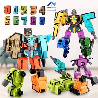 Mô Hình Số Học Biến Hình Robot, Đồ Chơi Ghép Hình Từ Số 0-9 Đủ Hình Dáng Robot Biến Hình Loại Lớn, Hàng Chuẩn