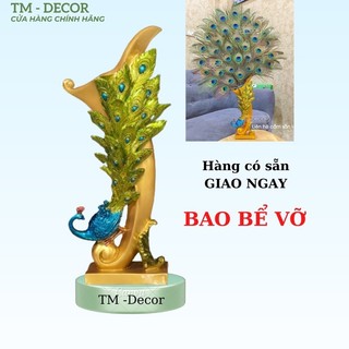 Bình cắm lông công phong thủy, bình hoa con công trang trí nhà cửa TM Decor