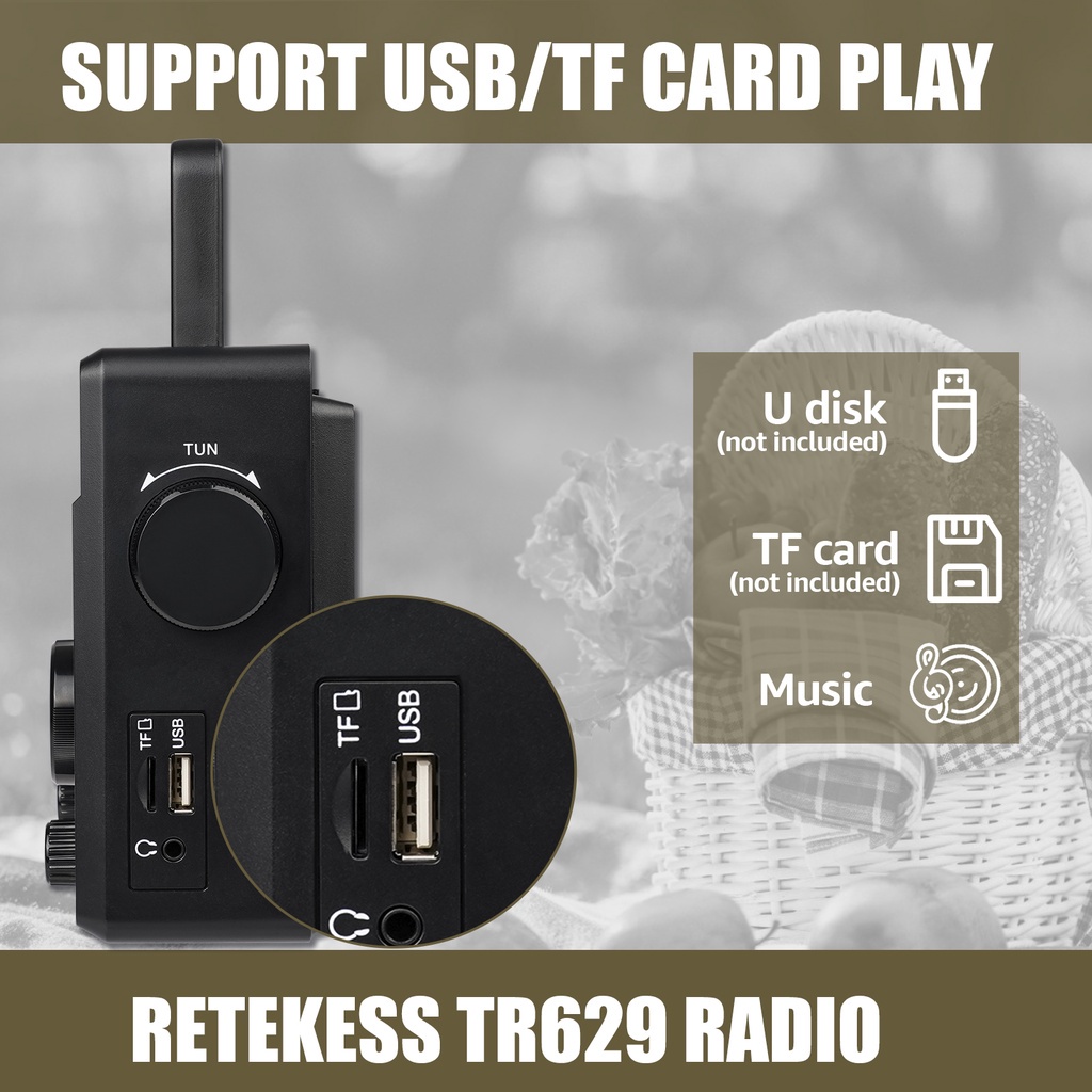 Radio Retekess TR629 AM FM Có Màn Hình LCD