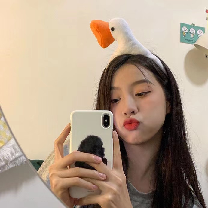 Băng Đô Cài Tóc Hình Chú Vịt Hoạt Hình Vui Nhộn Phong Cách Hàn Quốc