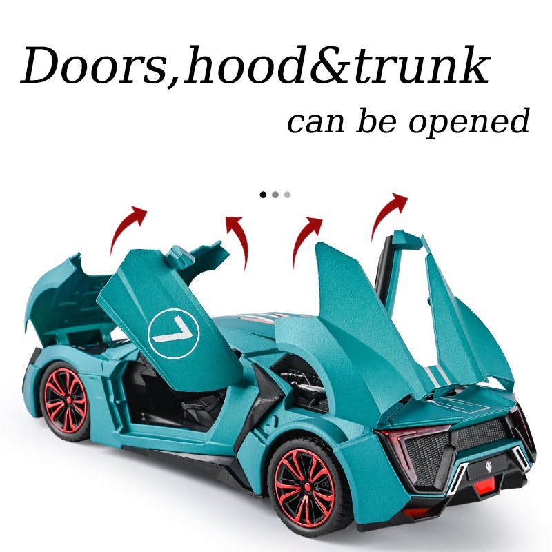 Mô Hình Xe Hơi Thể Thao Lykan Hypersport Phun Sương Bằng Hợp Kim Kẽm Có Đèn Và Âm Thanh 1 / 24 Làm Quà Sinh Nhật Cho Bé 3 Tuổi
