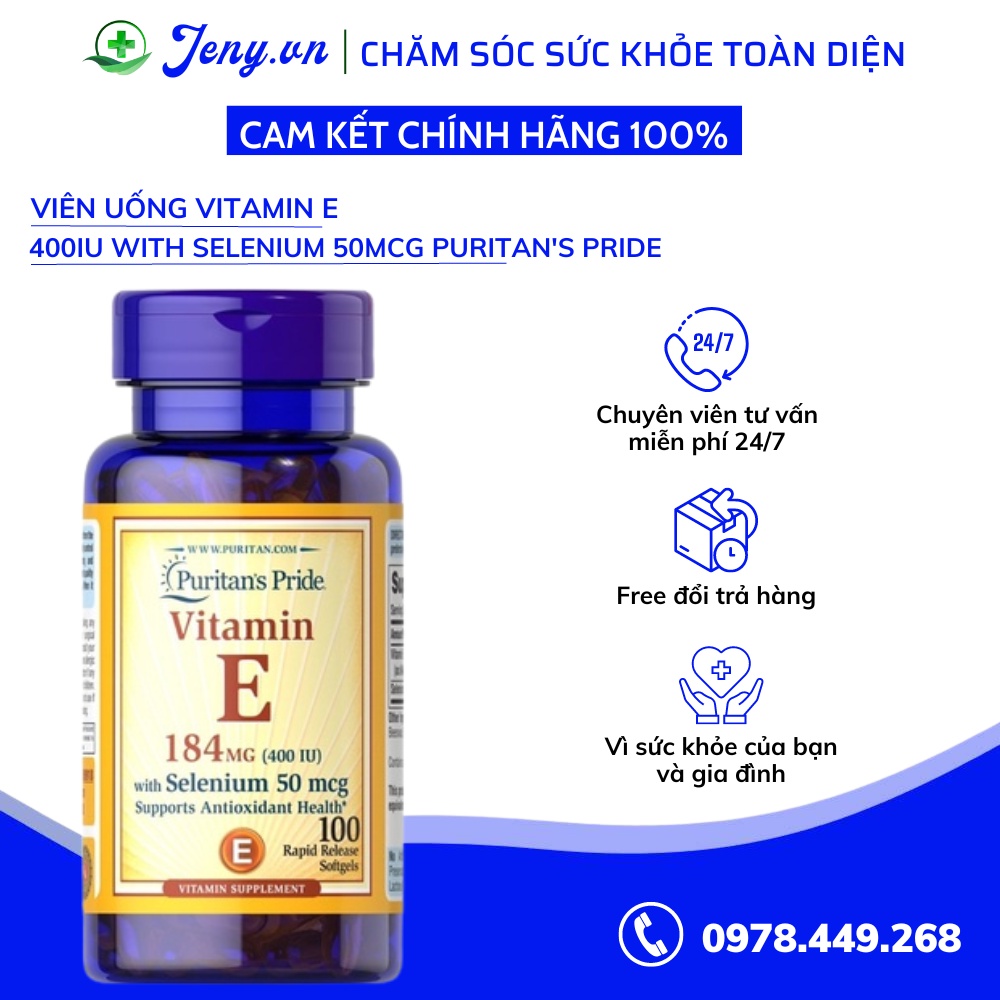 Viên Uống Vitamin E 400iu 100v 268mg