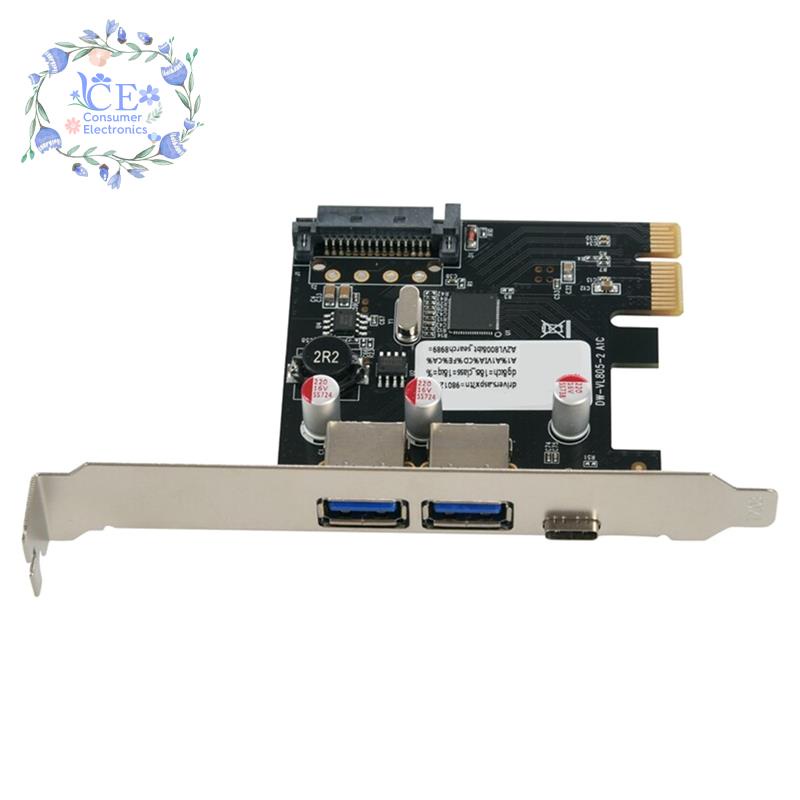 Thẻ Mở Rộng Pci-E USB 3.1 Type C 3.1 Sang 1 Type C Và 2 Type A 3.0 Chuyên Dụng Cho Máy Tính