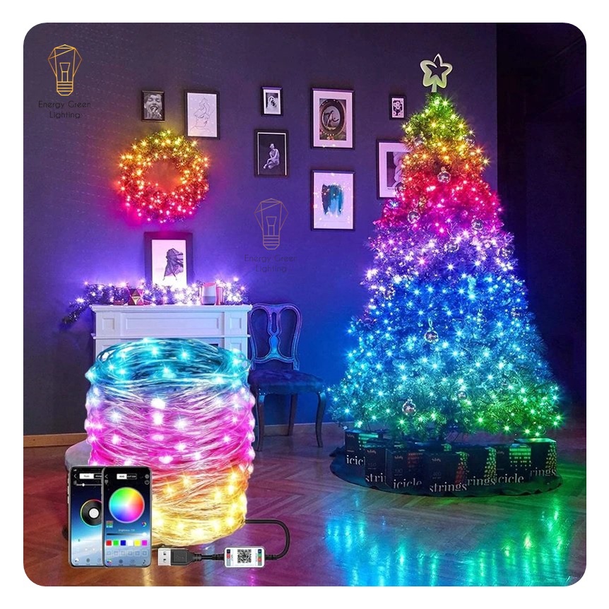 Đèn Fairy Light Energy Green Lighting 16 Triệu Màu DL-291 - Điều Khiển APP Điện Thoại - Dây Led Nháy Đuổi Decor Phòng