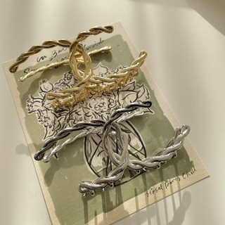 Kẹp tóc kim loại hình dáng đặc biệt Modleaf Knot chain pin Hàn Quốc