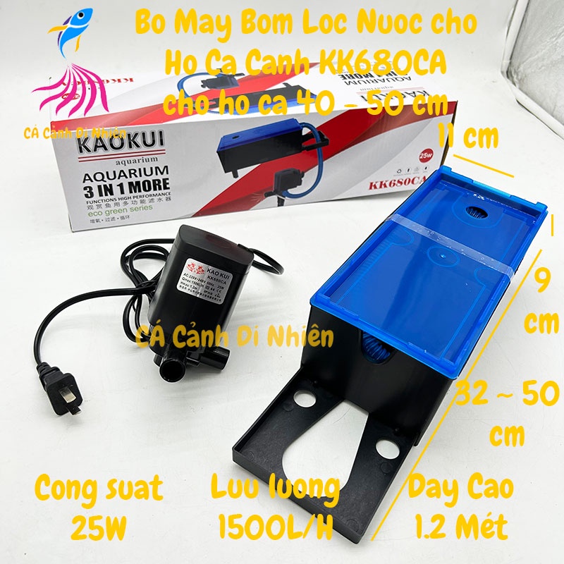 Bộ máy bơm + hộp lọc nước 25W KAOKUI KK680CA cho hồ cá cảnh 680