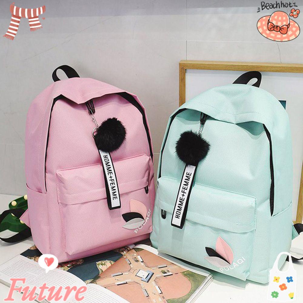 Ba Lô Học Sinh In Họa Tiết Lá Có Dây Kéo