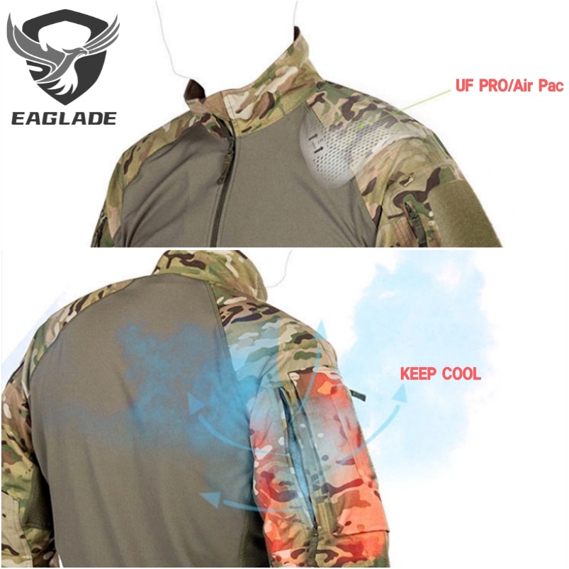 Áo chiến thuật EAGLADE JT-Frog0045/S-4XL ngụy trang tay dài thoáng khí chịu mài mòn dùng huấn luyện quân sự