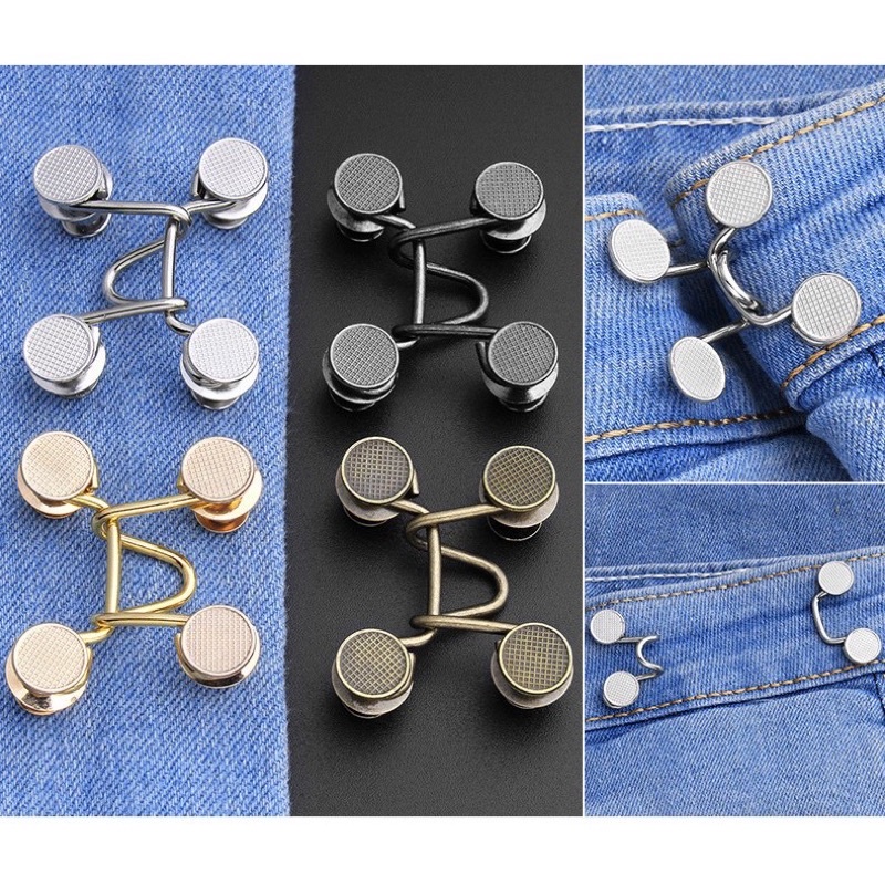 Móc gài, nút cài, nút gài móc thu nhỏ eo quần 32mm.