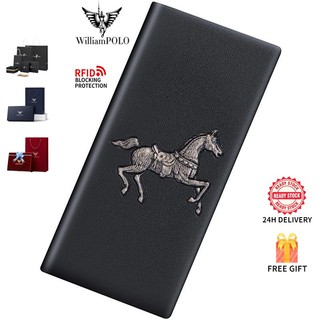 Williampolo Ví Da Dài Thời Trang Dành Cho Nam Men's Long Wallet Leather Wallet Fashion Trend Multi-slot Wallet