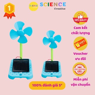Đồ chơi cho bé Quạt nhựa tự chế chạy bằng pin mặt trời, đồ chơi giáo dục theo phương pháp giáo dục Stem