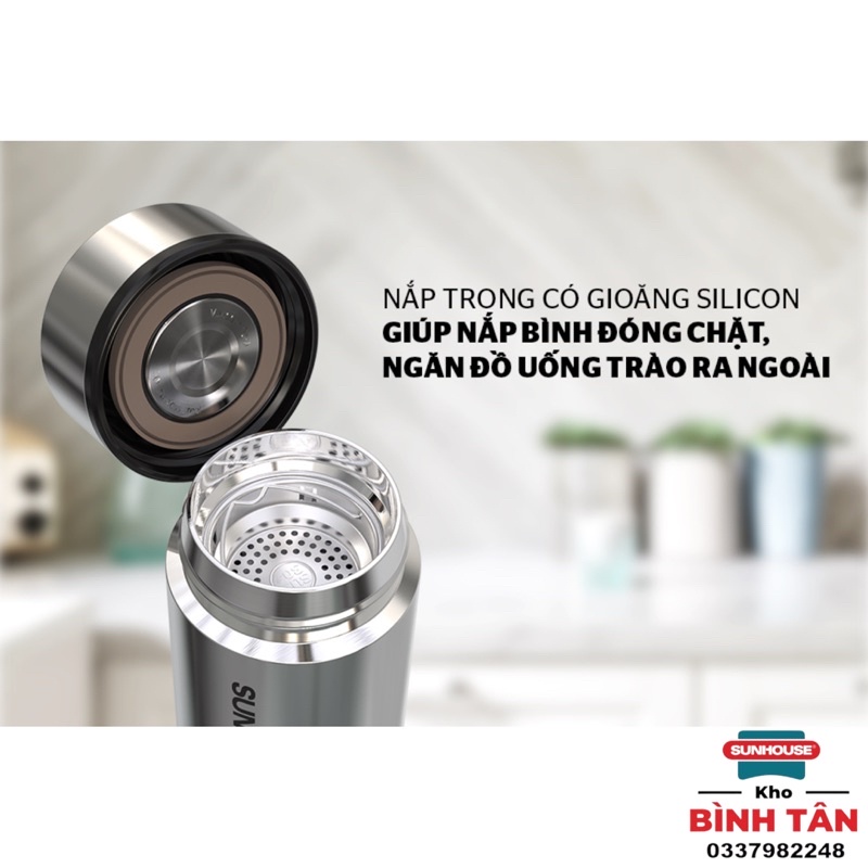 Bình giữ nhiệt INOX 304 SUNHOUSE 450ml KS-TU450I