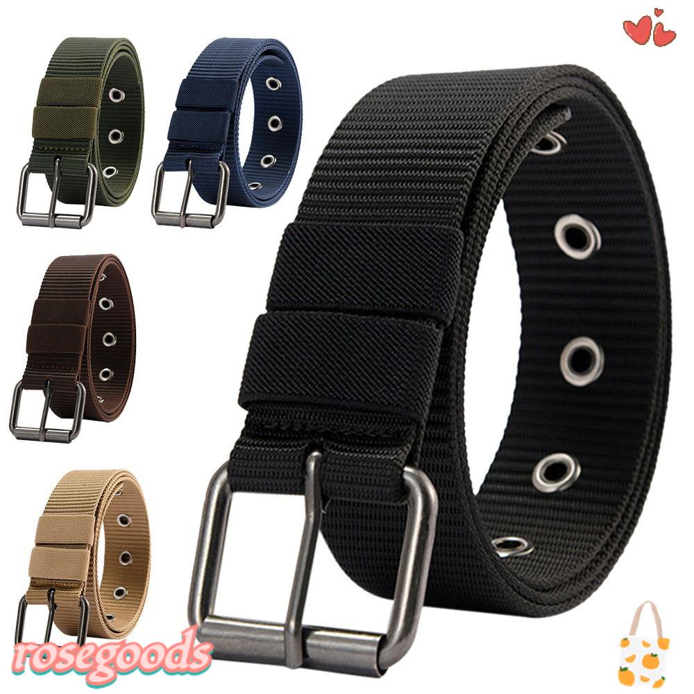 Dây Thắt Lưng Vải Canvas Nylon Bện Phong Cách Cao Bồi Sang Trọng Giản Dị