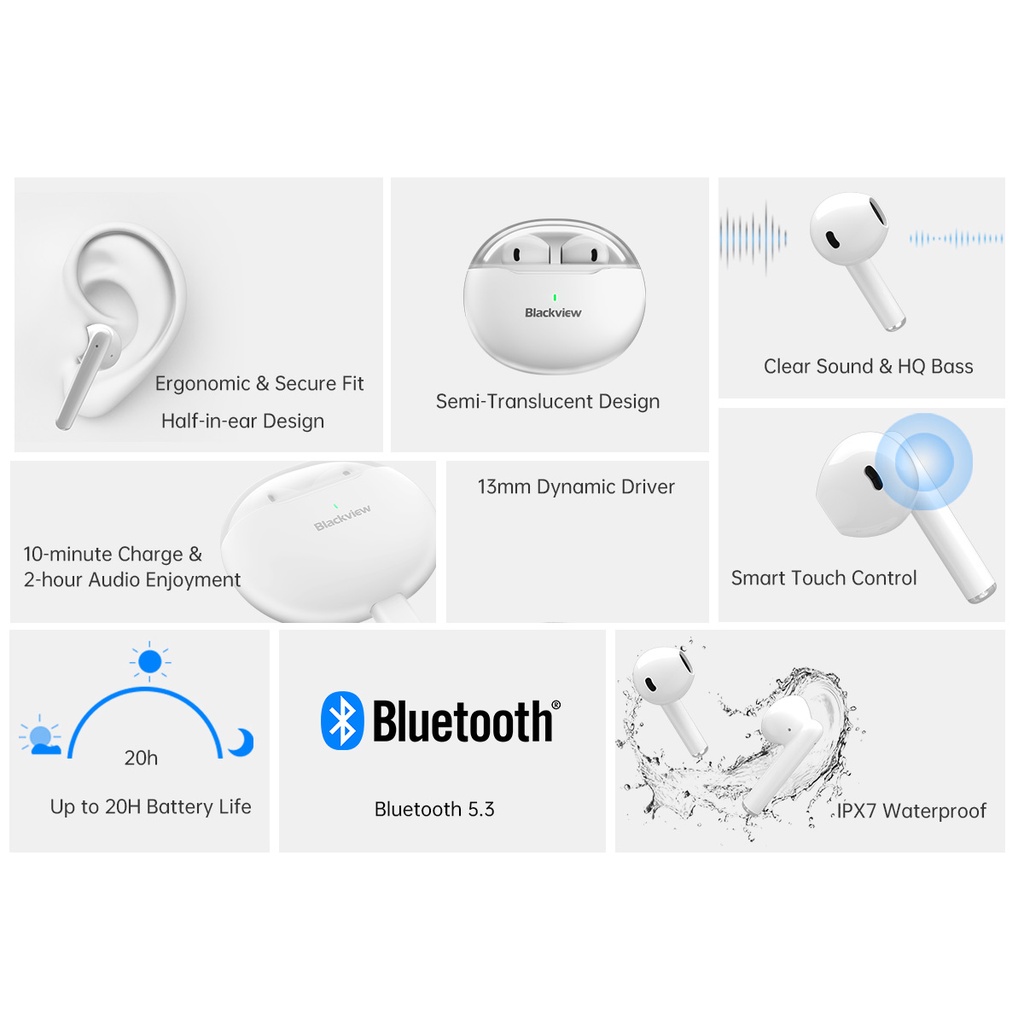Tai nghe bluetooth không dây BLACKVIEW Airbuds 6 TWS