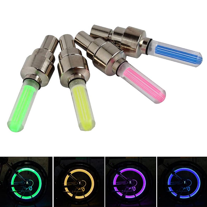 Đèn LED Mini Gắn Van Bánh Xe Đạp Leo Núi Tiện Dụng