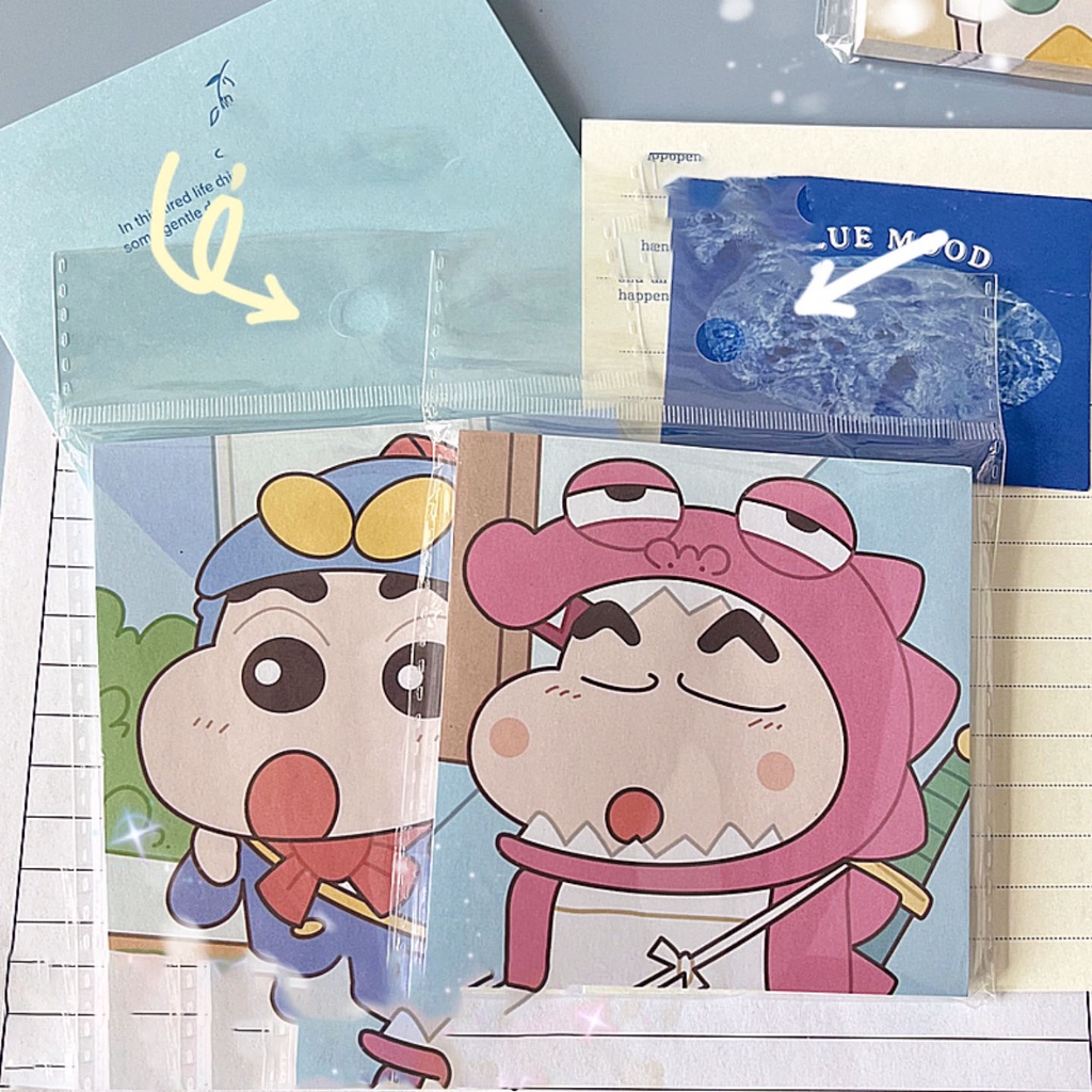 Set 50 Tờ Giấy Ghi Chú Chống Dính Hình Cậu Bé Bút Chì Shin-chan Dễ Thương