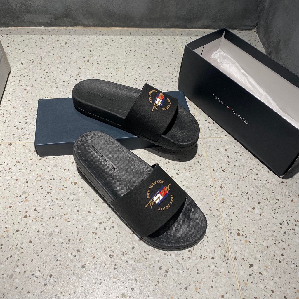 Dép Tommy Hilfiger Nam Chính Hãng 🔴SIMPLE SNEAKER🔴 Dép Quai Ngang Tommy Authentic