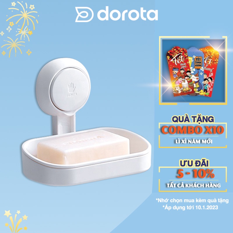 Kệ để xà phòng cao cấp DOROTA công nghệ hút chân không phụ kiện đồ dùng nhà tắm AW561