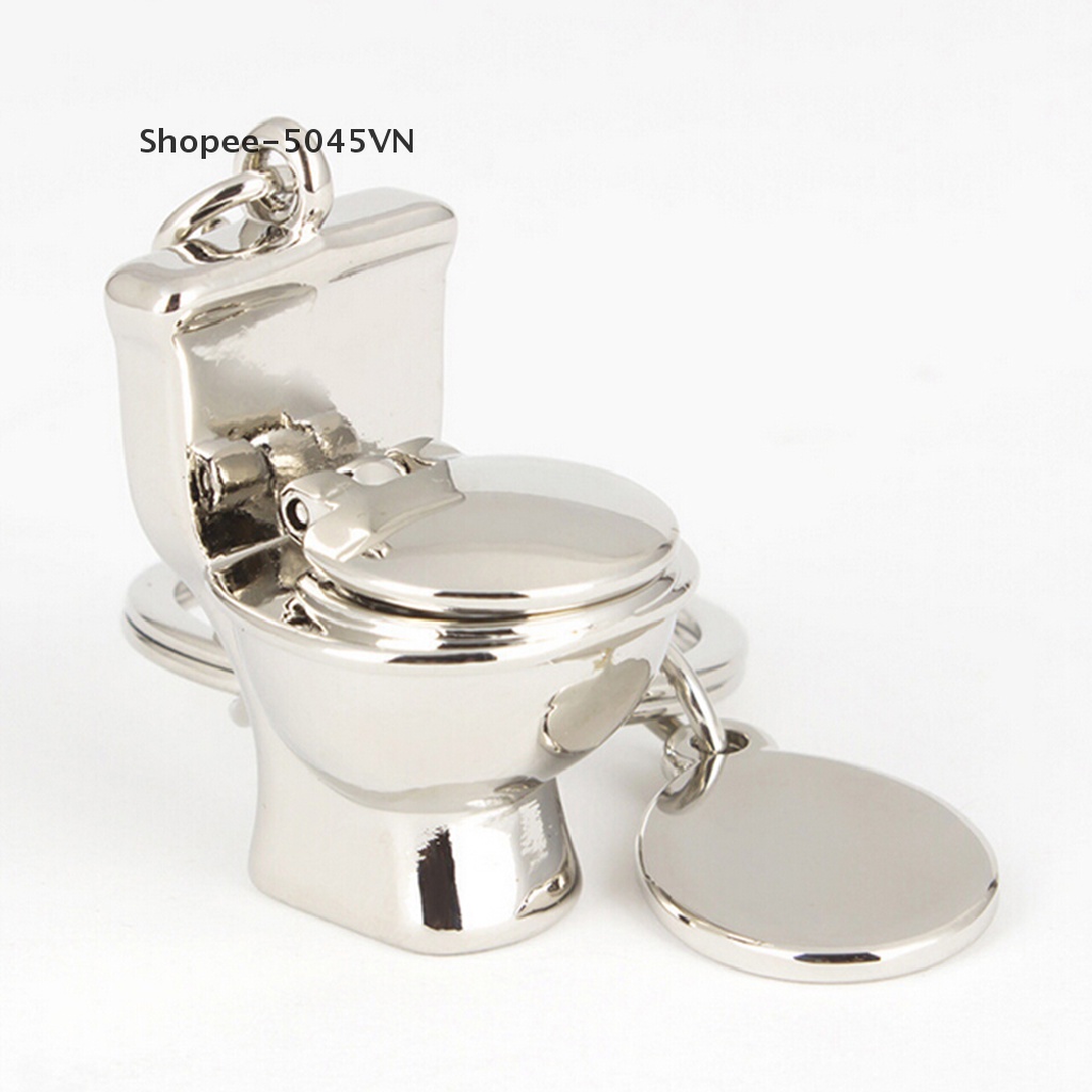 Móc Khóa Hình Toilet Mini Bằng Kim Loại Dễ Thương