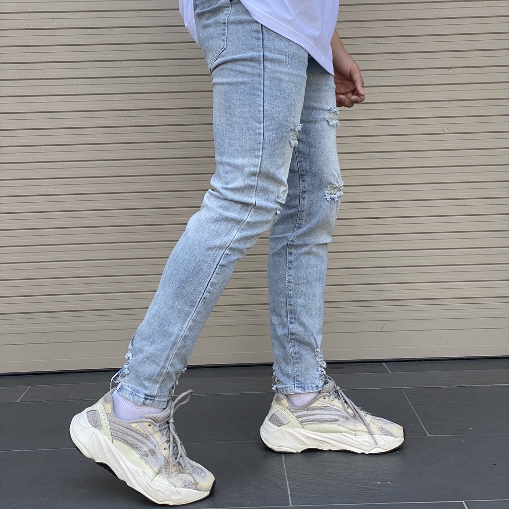 Quần jean rách nam dáng slimfit co giãn tốt màu xanh skinny dáng ôm đẹp giá rẻ hà nội hcm chuyensiluxury