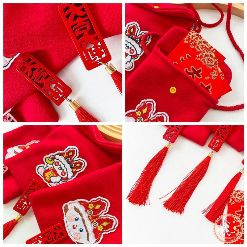 Túi Xách Hình Thỏ Hoạt Hình Phối Tua Rua Phong Cách Phương Tây