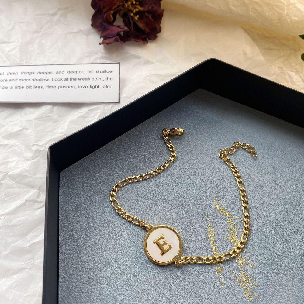 Vòng Tay Vỏ Sò WMES15H 26 Chữ Cái A-Z Thiết Kế Đơn Giản Thời Thượng Cho Cặp Đôi