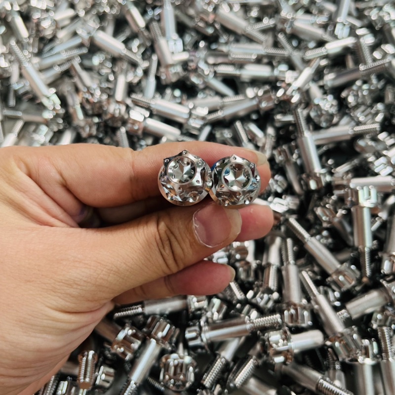 Combo Ốc tay thắng zin + Tán 6 hở xe số inox 304