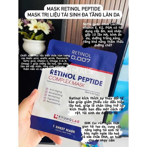 Mặt nạ Retinol peptide complex mask