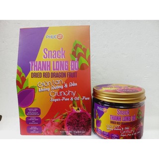 Snack thanh long đỏ sấy giòn không đường Phúc An hộp 75gr-100gr