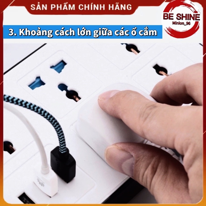Ổ Điện Đa Năng Thông Minh A38 Ổ Cắm Điện Chống Giật GK Cổng Type C Và USB 5V Sạc Nhanh Dây Dài 2m 3m 5m Tiết Kiệm Điện