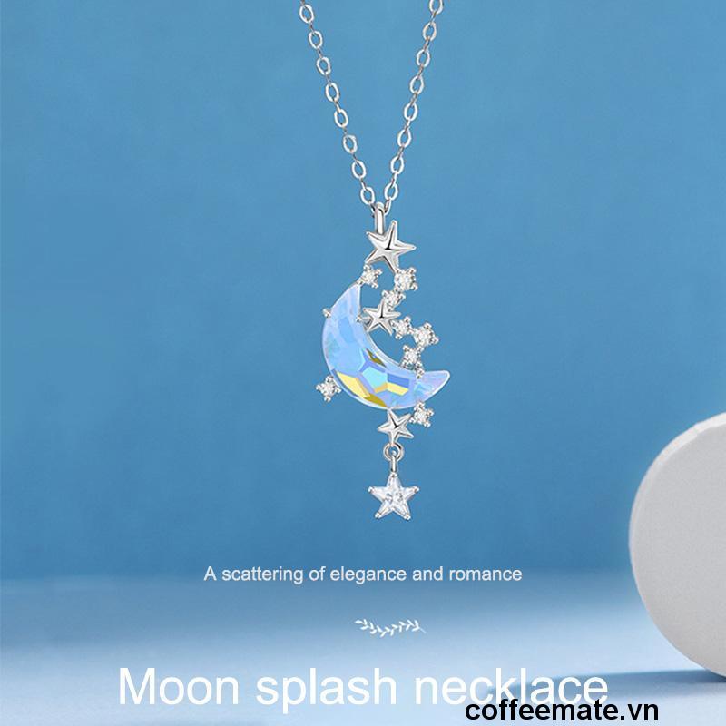 【coffeemate】⚡Vòng cổ Mặt Trăng Sao Đính Đá Thời Trang Cho Nữ