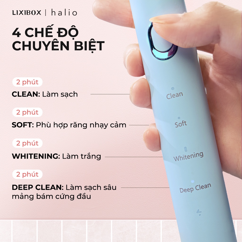 Combo Máy Tăm Nước Halio UltraClean và Bàn chải điện Halio Sonic SmartClean