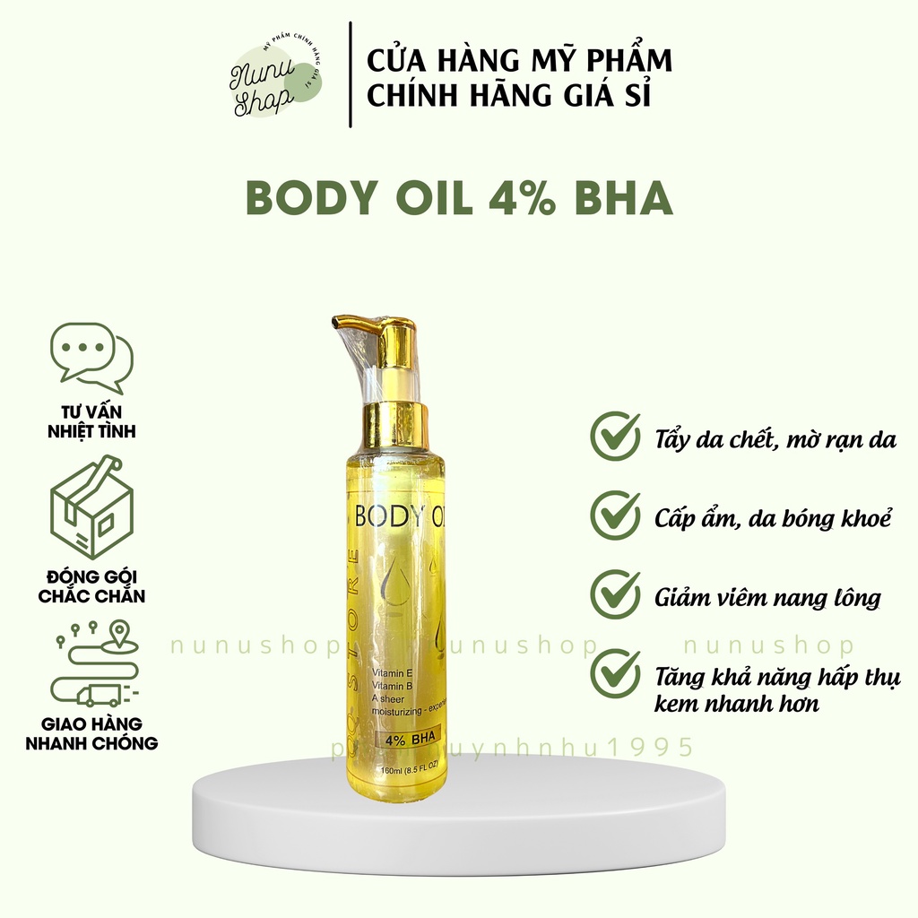 Body Oil 4% BHA - dưỡng ẩm, tẩy tế bào chết, sáng da